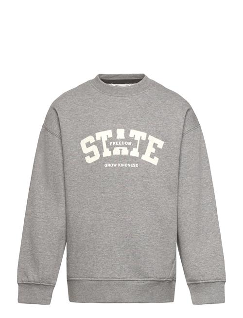 Mango Printed Cotton Sweatshirt Mango Grey