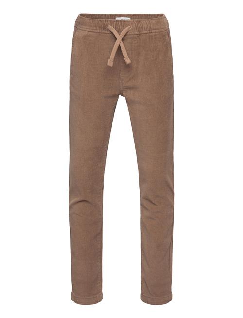 Corduroy Trousers With Elastic Waist Mango Brown