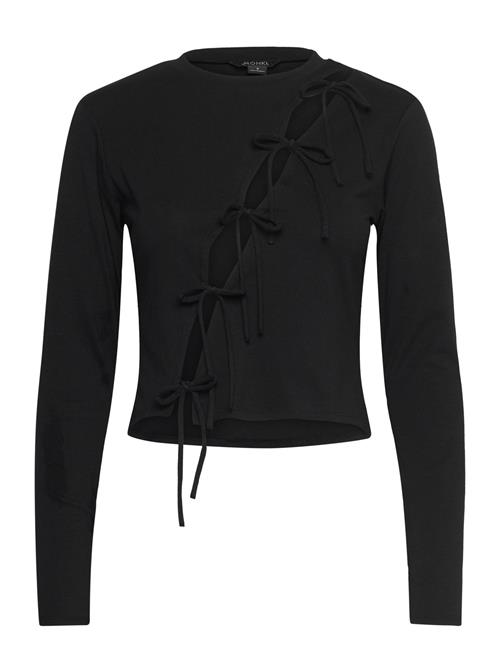 Long Sleeve Tie Top Monki Black