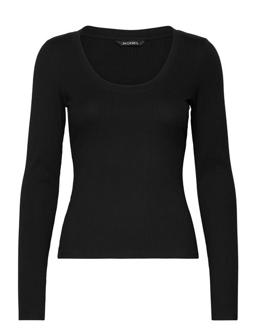 Long Sleeve Round Neck Top Monki Black