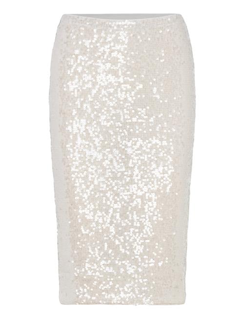 Monki Midi Sequin Skirt Monki Beige