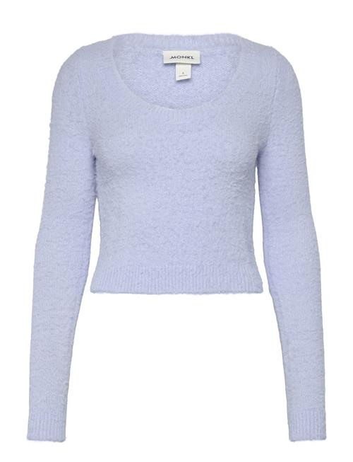 Fluffy Knitted Boat Neck Sweater Monki Blue