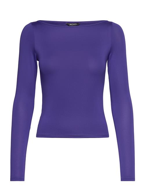 Monki Long Sleeve Boat Neck Top Monki Purple