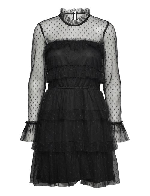 Rhoda Dotted Mesh L/S Dress Bubbleroom Black