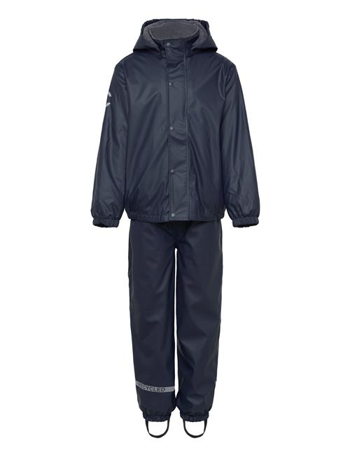 Pu Rain Set W. Fleece/Susp. 104 Mikk-line Navy
