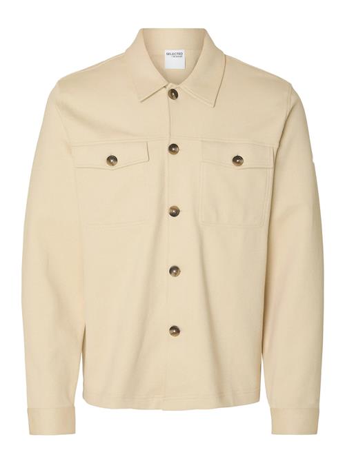 Slhreg-Arne Twill Overshirt Selected Cream