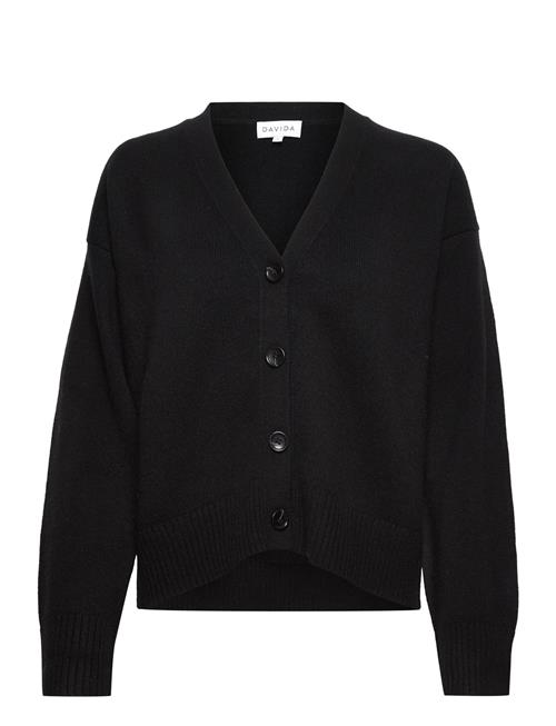 Davida Cashmere V-Neck Wide Cardigan Davida Cashmere Black