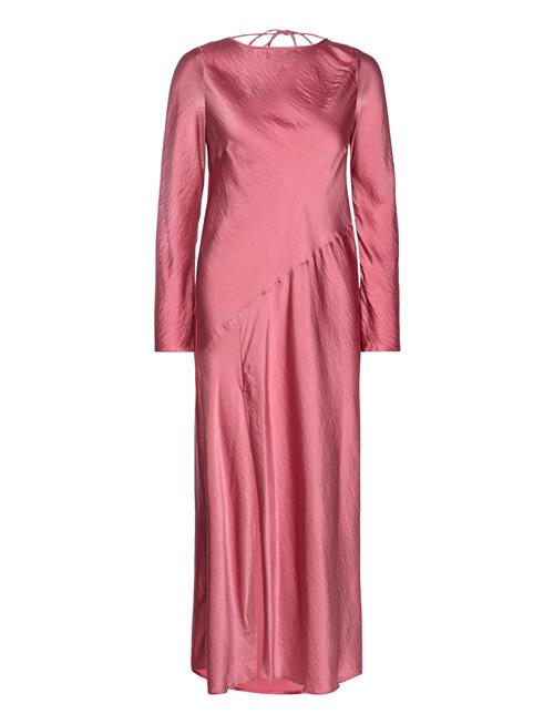 Mango Side-Slit Satin Dress Mango Pink