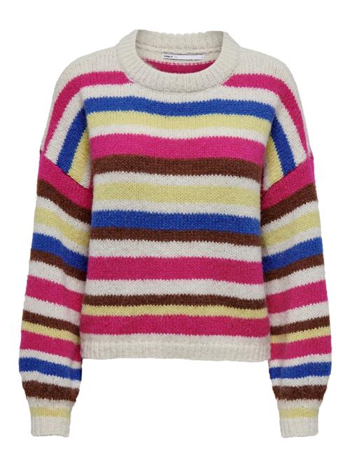 ONLY Pullover 'BUBBLE'  creme / blå / gul / pink