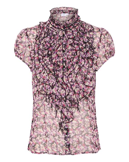 SAINT TROPEZ Bluse 'Lilja'  pink / fuchsia / lyserød / sort