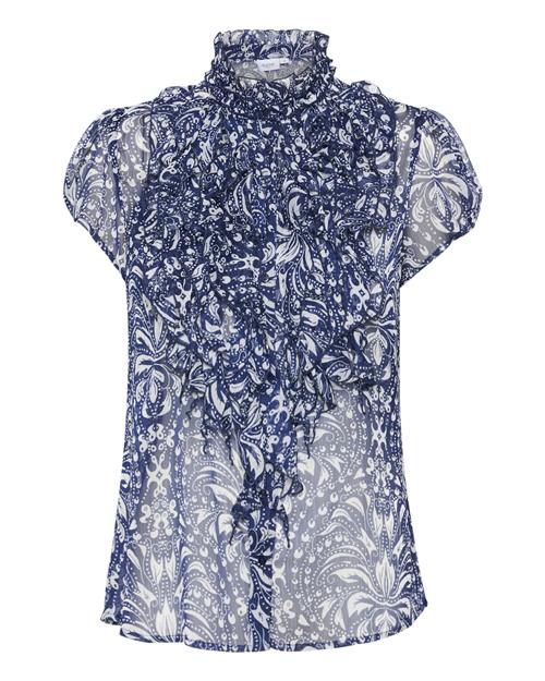 Se SAINT TROPEZ Bluse 'Lilja'  marin / hvid ved About You