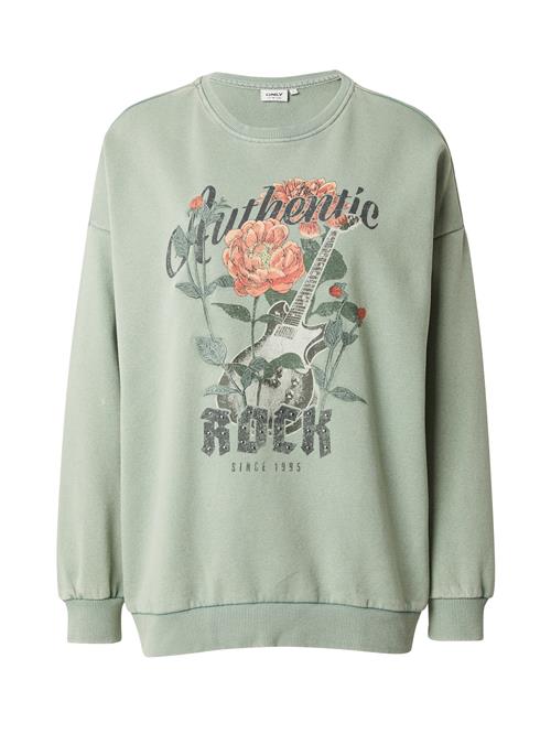 ONLY Sweatshirt 'ONLLucinda'  grafit / pastelgrøn / mørkegrøn / koral