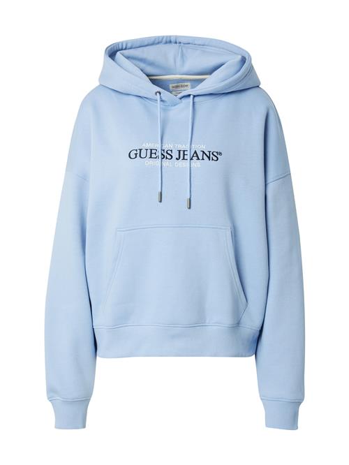 GUESS JEANS Sweatshirt 'AMERICAN'  himmelblå / sort / hvid