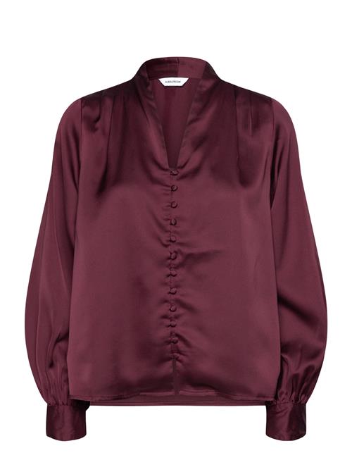 Bubbleroom Remi Satin Blouse Bubbleroom Burgundy