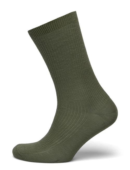 mp Denmark Fine Wool Rib Socks Mp Denmark Green