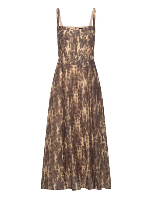 Bardot Lilah Corset Midi Dress Bardot Brown