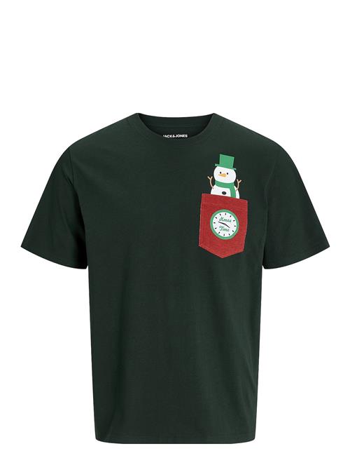 Se Jack & Jones Jjxmas Pocket Tee Ss Crew Neck Jack & J S Green ved Booztlet