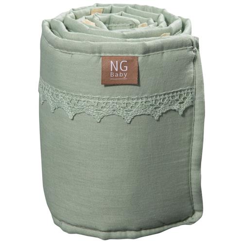 NG Baby Bumper Cradle Linen Med Blonde Sage Green | Grønn | 0