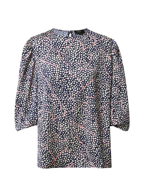 AX Paris Bluse  navy / lyserød / hvid