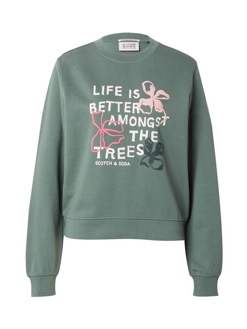 SCOTCH & SODA Sweatshirt  grøn / lyserød / lys pink / hvid