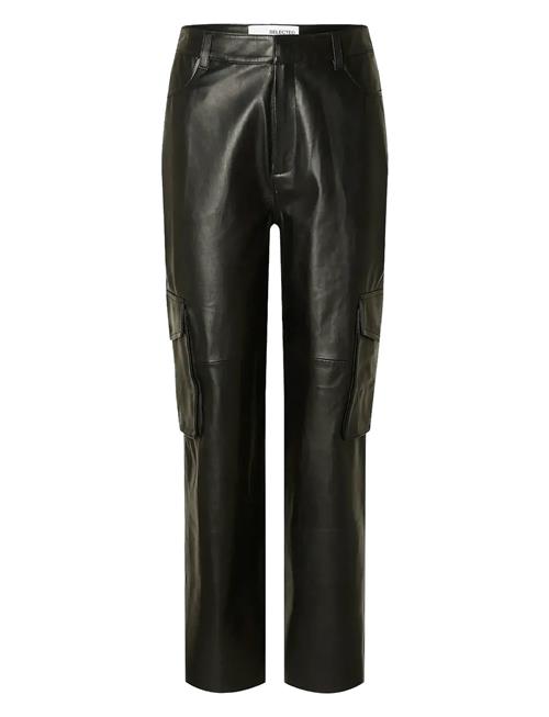 Slfkaisa Hw Leather Pant Selected Black