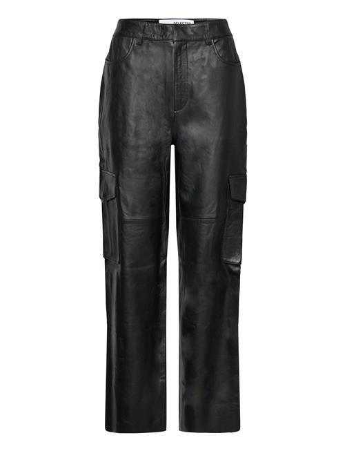 Slfkaisa Hw Leather Pant Selected Femme Black