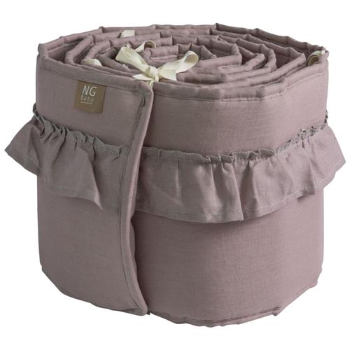 NG Baby Bumper Cradle Linen Med Flæse Dusty Pink | Lyserød | 0