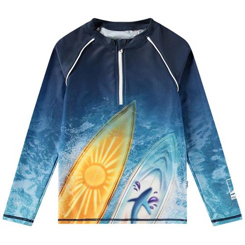 Molo Noble T-Shirt Surf Art Blue Chill 110/116 cm  Blå  110/116 cm  Unisex