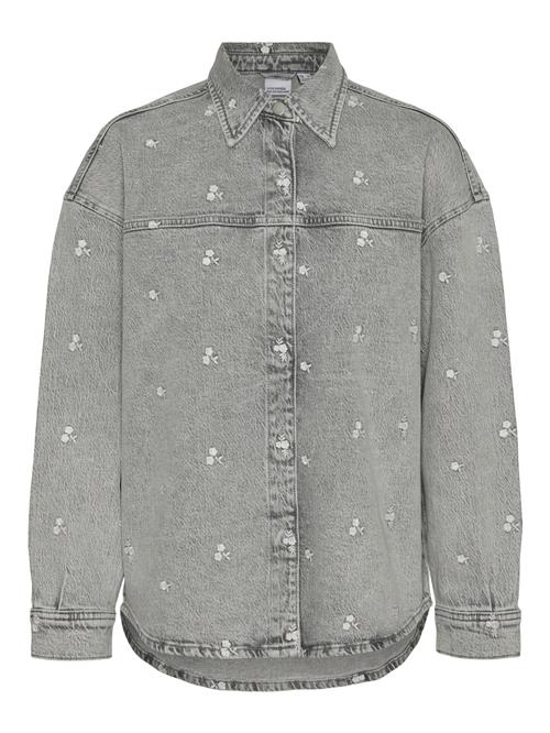 VERO MODA Bluse 'VMHayden'  grey denim / hvid