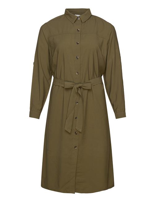 Carnabi 3/4 Blk Shirt Dress Wvn ONLY Carmakoma Green