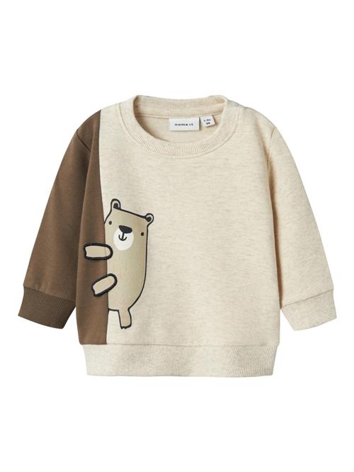 NAME IT Sweatshirt 'NBMTONNO'  mørkebeige / brun / hvid