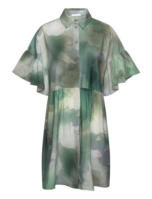 Tamaris Apparel Clamecy Gathered Shirt Dress Aop&Solid Tamaris Apparel Green