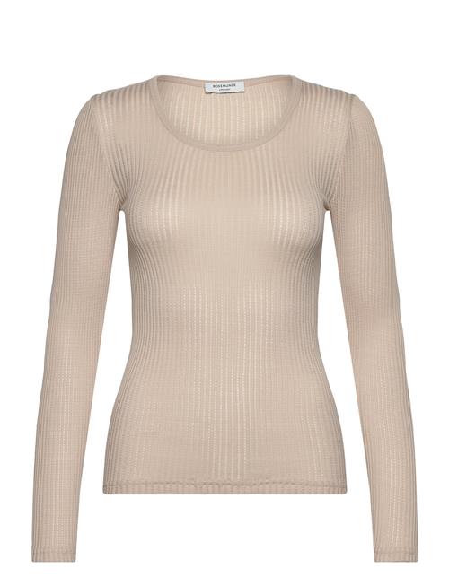 Belize Long Sleeve Pointelle T-Shir Rosemunde Beige