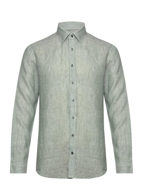 Linen Slim Fit Shirt Michael Kors Green