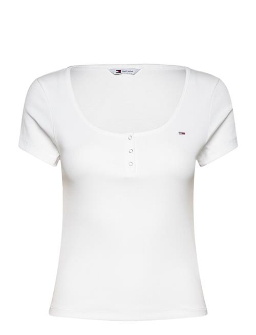 Tommy Jeans Tjw Slim Henley Top Ss Tommy Jeans White