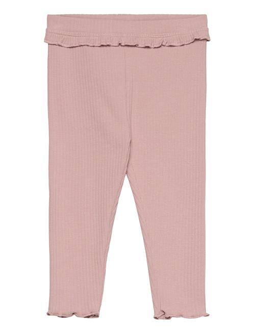 Mango Cotton Ribbed Leggings Mango Pink