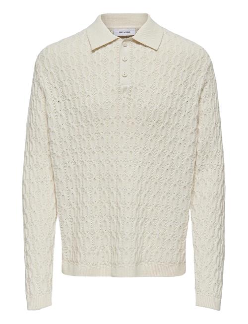 ONLY & SONS Onsleonard Life Reg 7 Polo Knit Cs ONLY & SONS Cream