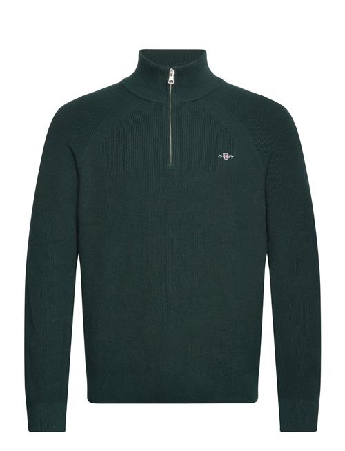 Cotton Wool Rib Half Zip GANT Green