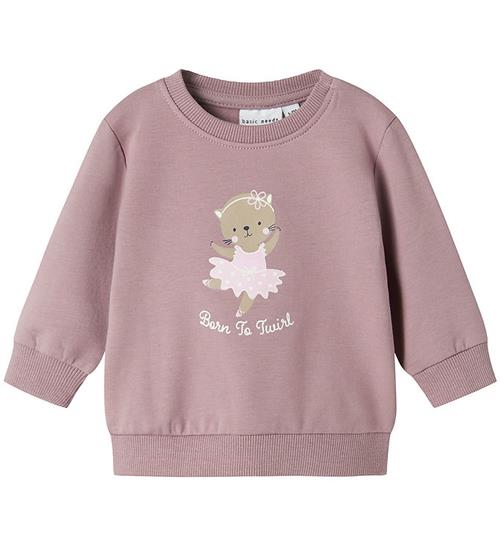 Name It Mame It Sweatshirt - NbfVrillie - Elderberry/Cat Ballerina