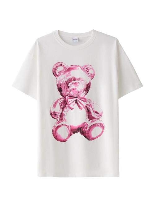 Bershka Shirts  pink / hvid