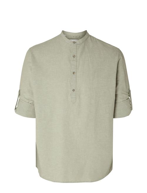 Selected Homme Slhregnew-Linen Shirt Tunic Ls Band Selected Homme Green