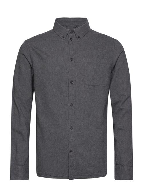 Knowledge Cotton Apparel Regular Fit Melangé Flannel Shirt - Knowledge Cotton Apparel Grey