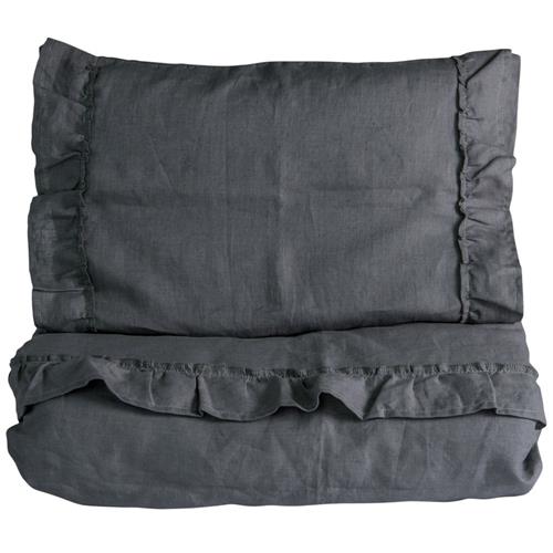 Se NG Baby Sengesæt Linned Flæse Klapvogn/Barneseng Graphite Grey | Grå | 0 ved Babyshop