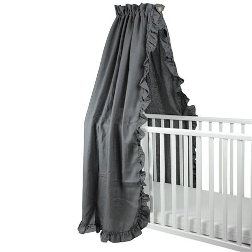 NG Baby Sengehimmel Linned Med Flæse Graphite Grey One Size      Unisex