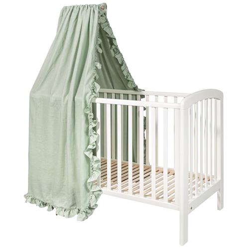 NG Baby Sengehimmel i hør med flæser Sage Green One Size      Unisex