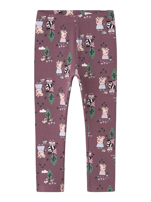 NAME IT Leggings 'Peppa Wutz'  ecru / grøn / lysviolet / pink