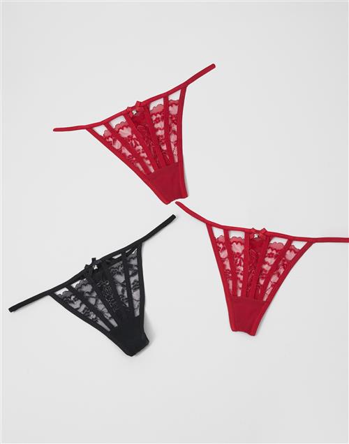 Hunkemöller - Rød - 3-Pack String