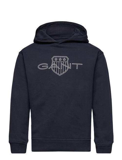 Relaxed Contrast Shield Hoodie GANT Navy