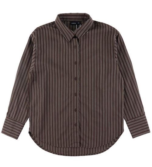 LMTD Skjorte - NlfKelle - Chocolate Brown/Stripes