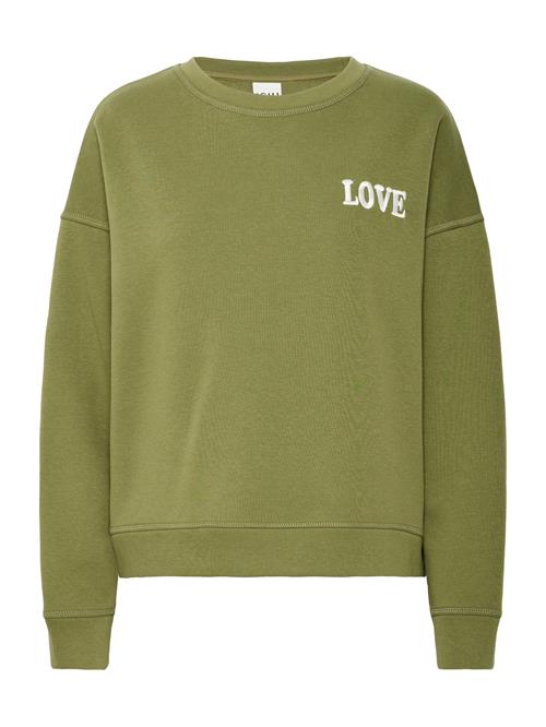 Se ICHI Sweatshirt 'IH MERELLA'  kiwi / hvid ved About You